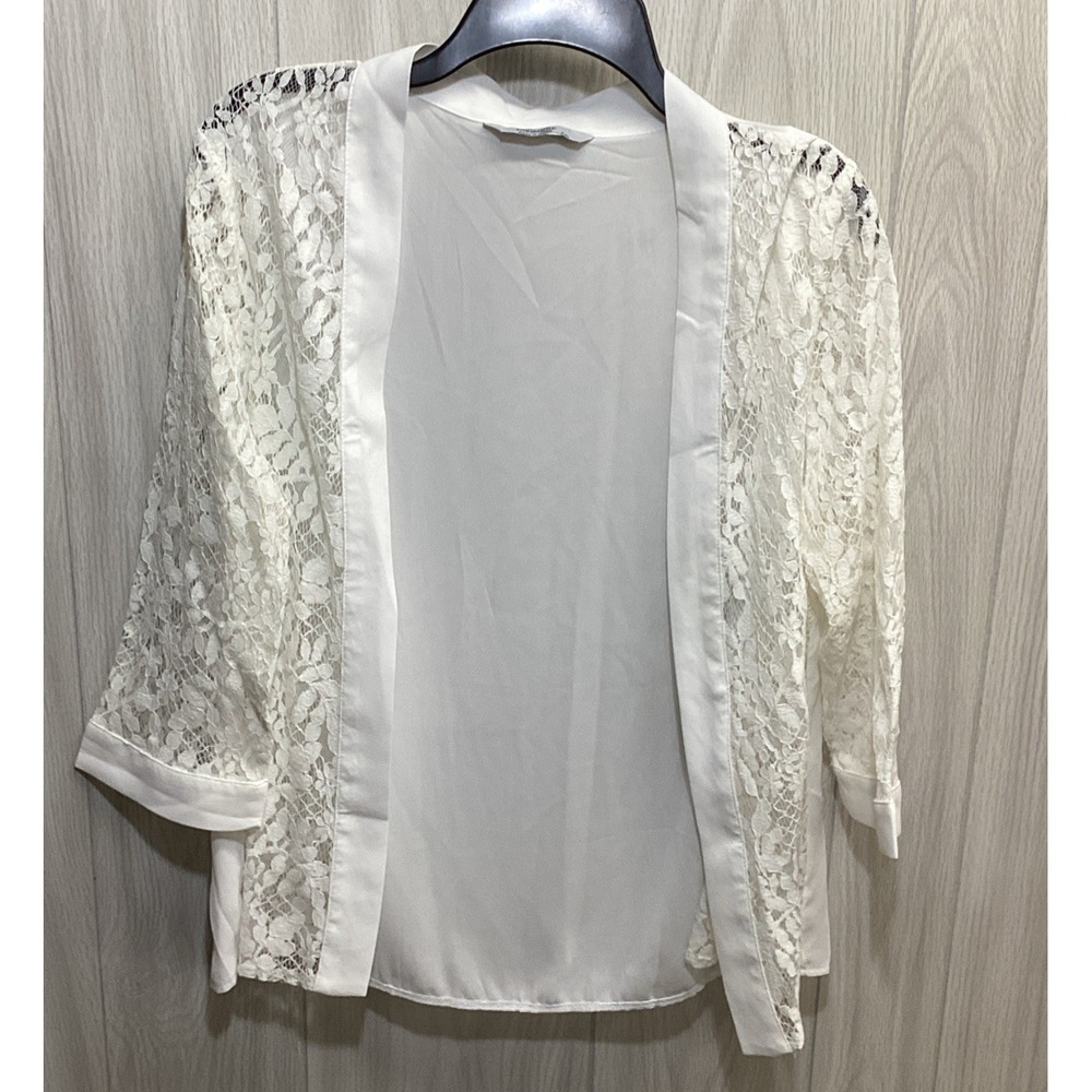 MEANOR Women's (Size XXL) 3/4 Sleeve Semi Sheer Open Front Jacket